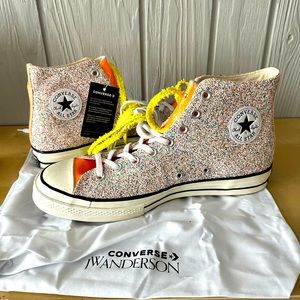 Converse High Top JW Anderson Pink Glitter Sneakers NWT mens 12